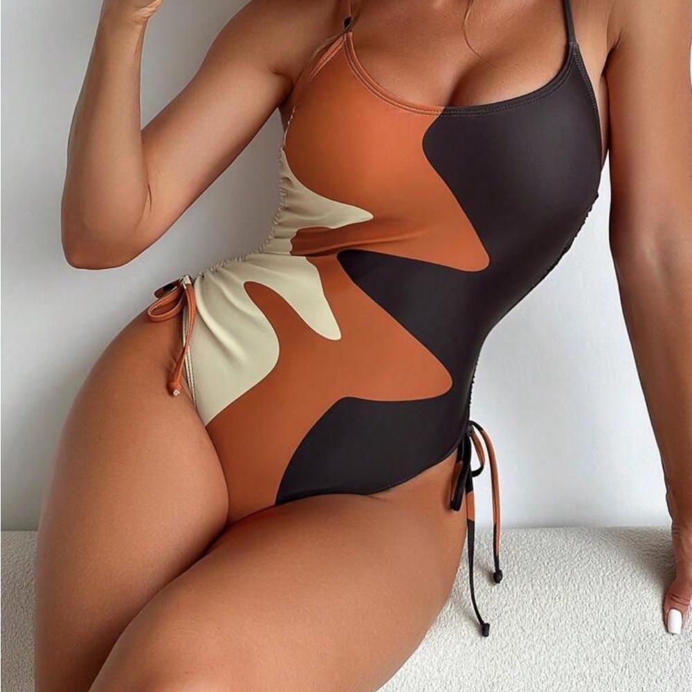 Stylish Multicolor One Piece Swimsuit